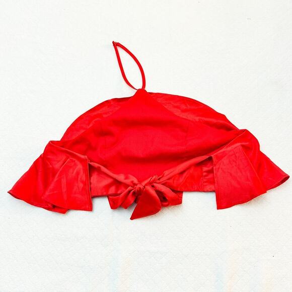 Lulu's Halter Crop Top Open Back Red Blouse Mint Condition Size Small - Picture 1 of 3